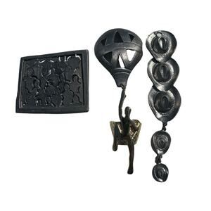 Lot of 3 - ULTRACRAFT Signed Pewter Brooch Pins Vintage